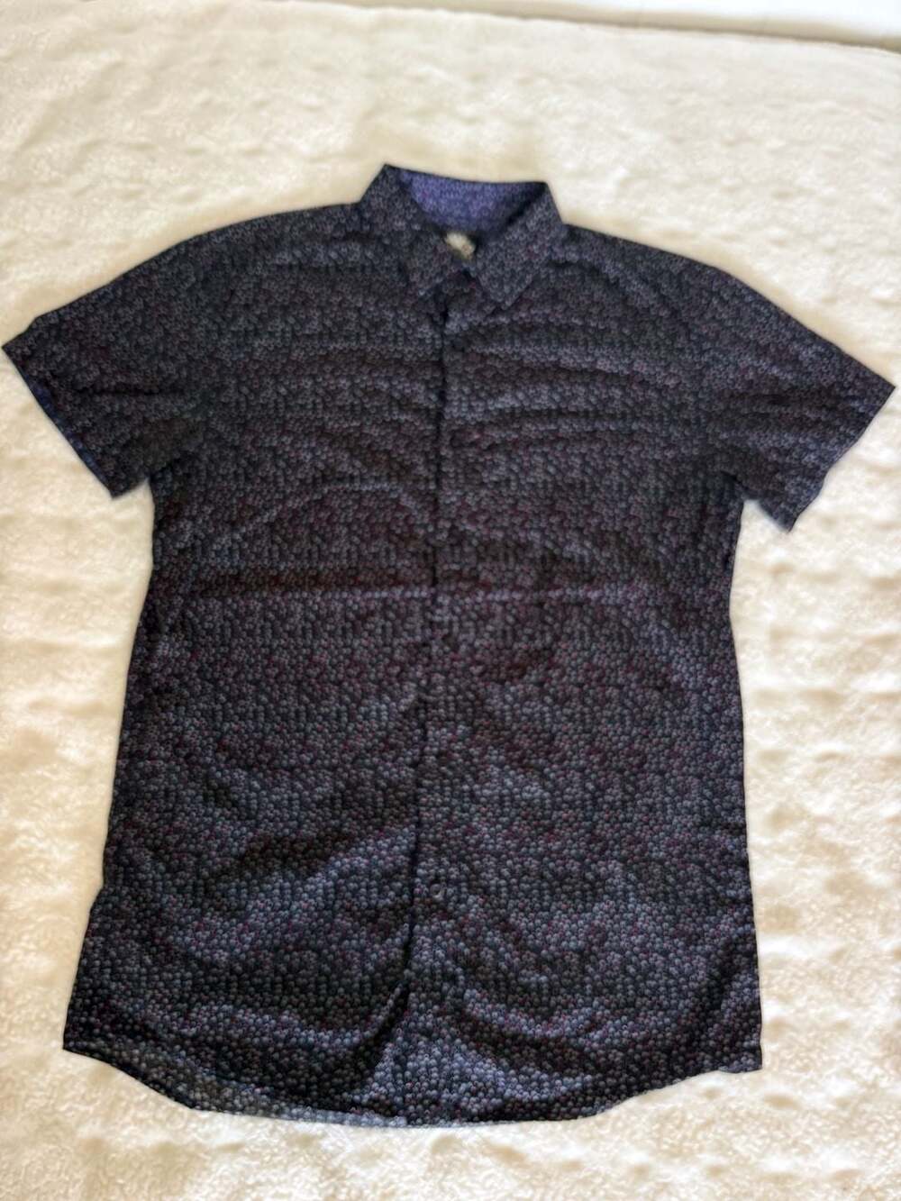 English Laundry Button Up Shirt Size M Black Short Sleeve Floral